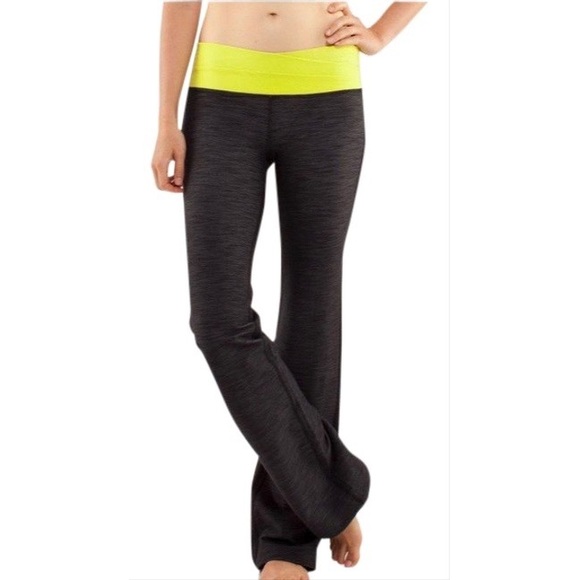 LULULEMON Astro Pant Heathered Grey / Neon Yellow - Picture 1 of 11
